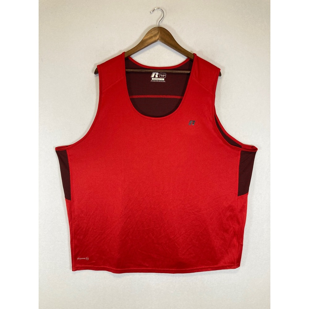 Athletic Russell Mens 3XL Red Dri-Power 360 Training Fit Mesh Tank Top RM27228B